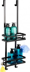 Hängeregal aus Metall für die Dusche, schwarz 23 × 10,5 × 75 cm