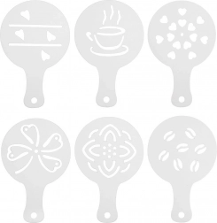 Set mit Schablonen für Kaffee und Desserts, 6 Stk.