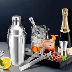 Professionelles Barkeeper-Set mit Shaker und Holzständer