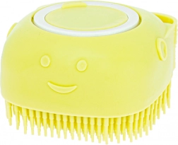 Silicone Bath Brush for Dogs and Cats with Dispenser – Yellow