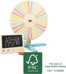 wooden wheel of fortune with school board SMALL FOOT Active