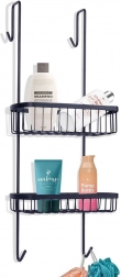 Hängendes Metall-Duschregal schwarz