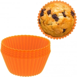 Siliconen muffinvormpjes oranje 5,5 cm, set van 6 stuks