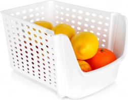 Weißer perforierter Korb für Obst und Gemüse 29 × 21 × 16 cm