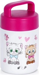 Thermos alimentaire en acier pour enfants avec motif chatons 450 ml