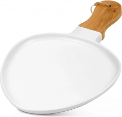 porseleinen serveerschaal Terrestrial 34,5 × 21 cm met bamboe handgreep