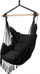 Hängesessel im brasilianischen Stil mit Kissen, dunkelgrau