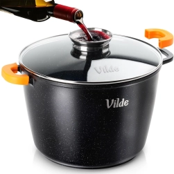 Granieten pan met glazen deksel TERRUNA AROMA 28 cm, 9,7 l