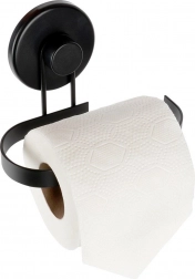 Metalen toiletpapierhouder met zuignap – zwart