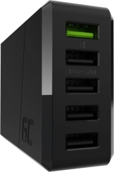 GREENCELL ChargeSource 5 Wall Charger, 52 W, 5× USB with Fast Charging