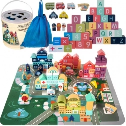 Wooden City - Kruzzel Colorful Blocks for Children