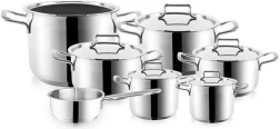 ANETT Stainless Steel Cookware Set, 12 Pieces