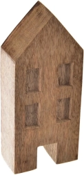 Holzdeko Häuschen aus Mangoholz 15 cm