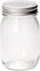Glass Candle Holder with Silver Lid 380 ml