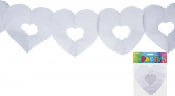 Guirlande blanche cœurs 3 m