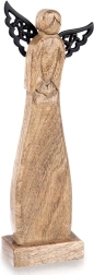 Holz-Engelsfigur aus Mangoholz 34 cm