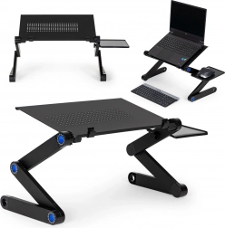 Faltbarer, verstellbarer Laptopständer aus Aluminium mit Mausablage