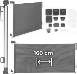 Ausziehbares Sicherheitsgitter 160 cm für Treppen und Türen, grau ECOTOYS