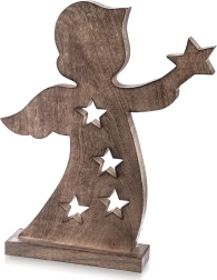 Wooden angel figurine from mango wood 43 cm