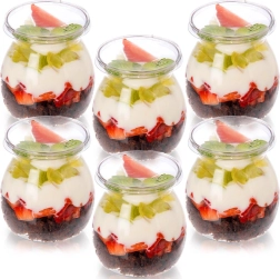 Yogurt and Dessert Cups with Lids 160 ml, 6 pcs