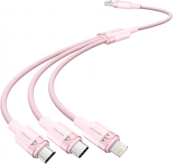 Câble USB 3-en-1 1,5 m 3 A Vention (rose)