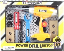 Kids’ tool set with drill (no batteries)