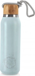 Edelstahl-Thermoflasche 580 ml Blau mit Bambus-Schraubdeckel
