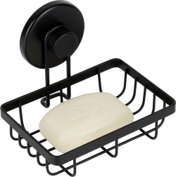 Metall-Duschablage mit Saugnapf, schwarz, 13,5 × 10,5 × 11,5 cm