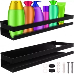 Schwarzes Badezimmerregal RUHHY 50 cm