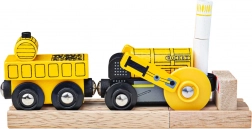 Bigjigs Rail Holzreplik Lokomotive Rocket mit 2 Schienen