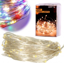 Weihnachtliche LED-Draht-Lichterkette 10 m, 100 LEDs – Mehrfarbig