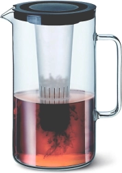 Pichet en verre 2,5 l avec insert à glace, assortiment de couleurs