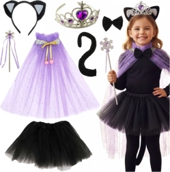 Déguisement enfant chat noir Kruzzel pour filles 7 en 1
