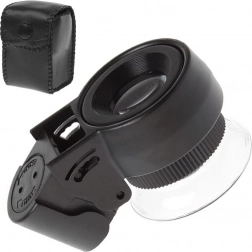 Taschen-Juwelierlupe 45x mit LED- und UV-Beleuchtung