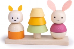 Bigjigs Baby wooden motor skills stacking toy fox and bunny