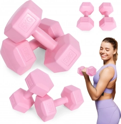 Set hexagonale halters 2×5 kg, roze – ModernHome