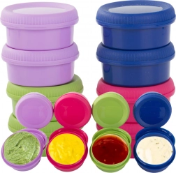 bunte Dosen für Dips und Soßen 80 ml – Set mit 8 Stück mit Deckel