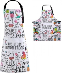 Tablier de cuisine avec licornes en tube