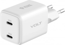 USB C Charger dual 35W VOLT GaN white