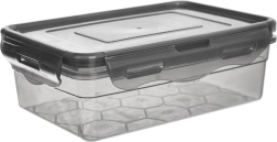 Boîte alimentaire en plastique avec couvercle et joint en silicone, gris, 850 ml