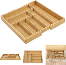 erweiterbarer Bambus-Schubladenorganizer für Besteck GreenBlue