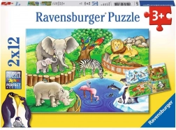 Puzzle 2x12 Pieces Zoo Animals