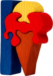 Fauna Alphabet – Letter I Ice Cream Wooden Insert Puzzle