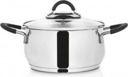 Stainless steel pot with glass lid DALIE 16 cm, 1.8 l