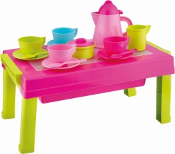 Androni coffee set with foldable 2-in-1 table – 17 pieces