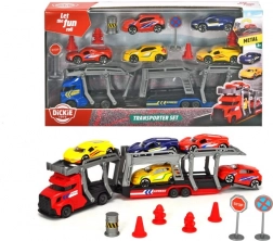 Set sleepvrachtwagen met autootjes en verkeersborden