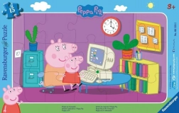 Puzzel 15 stukjes in frame Peppa Big