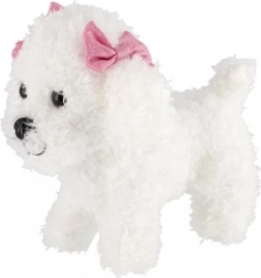 Plush Puppy with Bows 21 cm White
