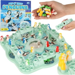 Family board game – penguin race with bubble die