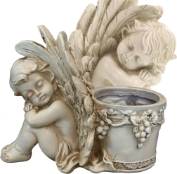 Cache-pot décoratif avec petit ange – statuette de jardin